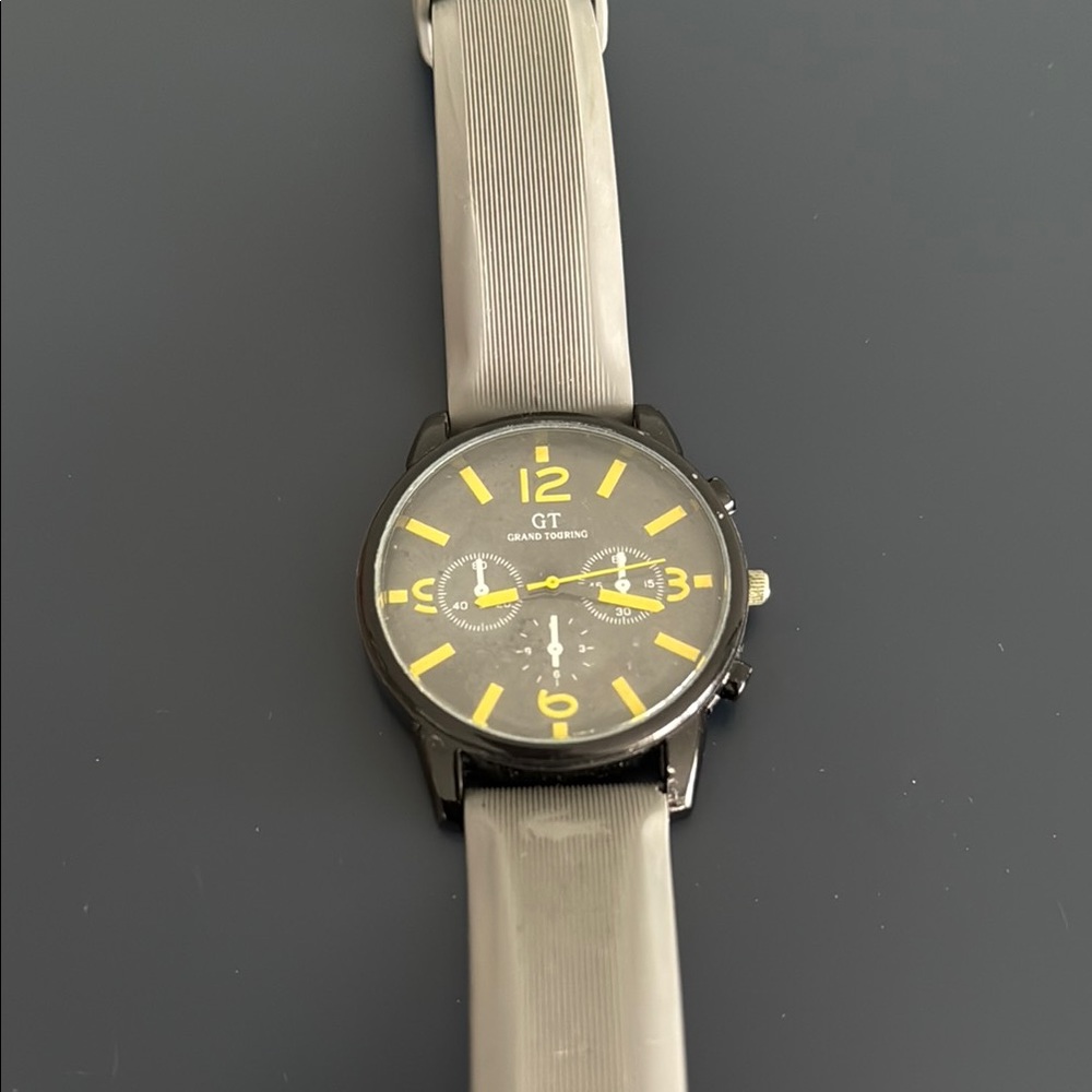 Men's Black Watch with Yellow Accents